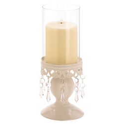 Drops of Crystal Candle Stand in White