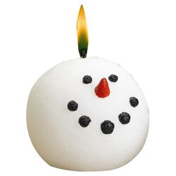 Snowman Face Candle in White (Set of 2)