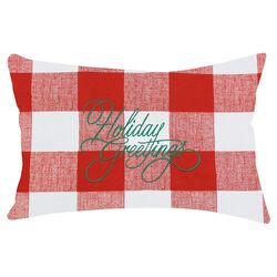 Anderson Holiday Greetings Embroidered Pillow in Lipstick