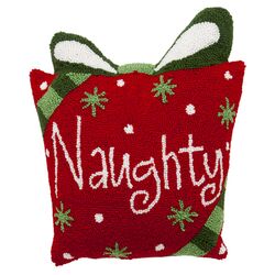 Naughty Hooked Pillow in Red