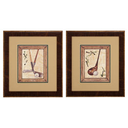 2 Piece Golf I and II Framed Art Set