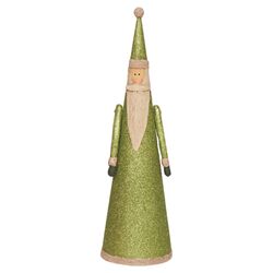 Tabletop Glitter Cone Santa in Lime (Set of 2)