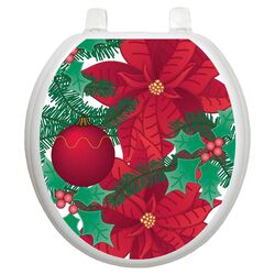 Holiday Poinsettia Toilet Seat Decal