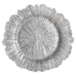 Reef Textured Glass Charger Plate in Silver