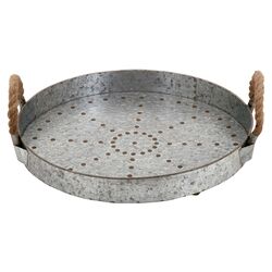 Galvanized Rope Tray in Silver