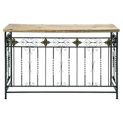 Rustic Console Table in Bronze & Natural