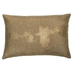 Bindu Polyester Sequin Decorative Pillow in Golden Bronze
