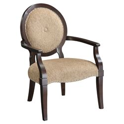 Fabric Armchair in Brandy Espresso & Tan