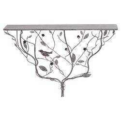 Twisted Branches and Leaves Shelf in Antique Grey