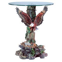 Flying Eagle End Table in Brown