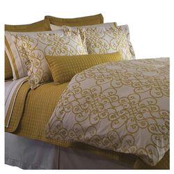 Frecia Scroll Duvet Cover in Gold & Ivory