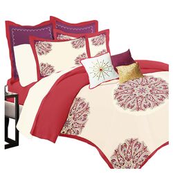 Boa 8 Piece Comforter Set in Red
