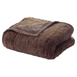 Sherpa Polyester Throw in Brown