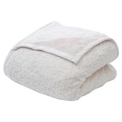 Sherpa Polyester Throw in Ivory