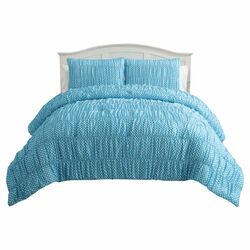 Ruched Comforter Set in Turquoise