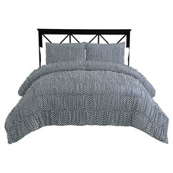 Ruched Comforter Set in Gray