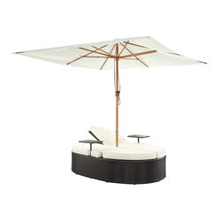 Nagoya Dual Chaise in Espresso & White with Umbrella