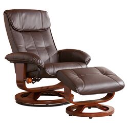 Carter Recliner & Ottoman in Café Brown