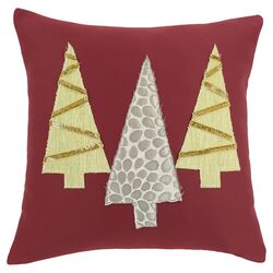 Sateen Tree Mosaic Pillow in Red
