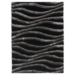 Black & Grey Shag Rug