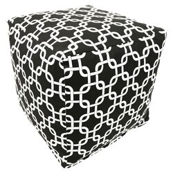 Links Cube Ottoman in Black