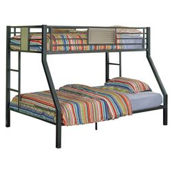 Monster Bedroom Twin Over Full Bunk Bed in Steel