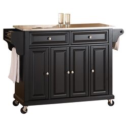 Stainless Steel Top Kitchen Cart in Black