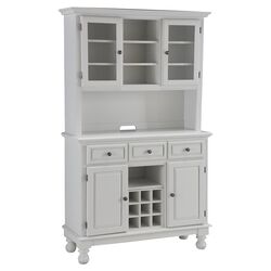 Premium Wood Top China Cabinet in White