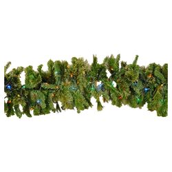 9' Pre-Lit Colored LED Blended Pine Garland in Green