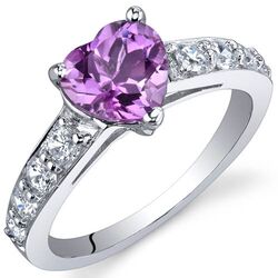 Dazzling Love 1.00 Carat Pink Sapphire Ring in Sterling Silver