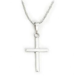 Simple Cross Necklace in Sterling Silver