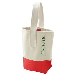 Holiday Dipped Canvas Wine Tote in Red