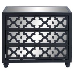 3 Drawer Mirrored Cabinet in Black