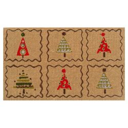 Christmas Trees Doormat in Tan