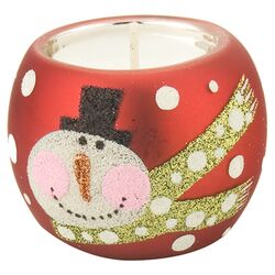 Snowman Tealight in Red
