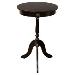 Pedestal End Table in Espresso