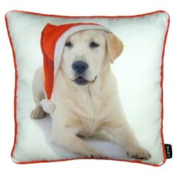 Holiday Lab Pillow in White