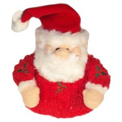 Chenille Holly Santa Chew Toy in Red