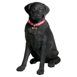 Life Size Labrador Retriever Sculpture in Black