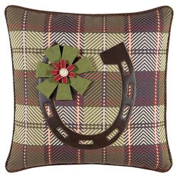 Jingle Bell Rock Holiday Horseshoe Pillow in Brown