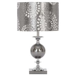 Designers Metal Glass Table Lamp in Silver