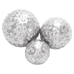 3 Piece Decor Ball Set in Silver