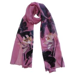 Unbreak My Heart Hand Painted Scarf in Pink
