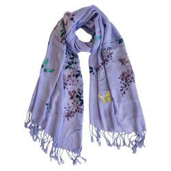 Right Here Waiting Hand Painted Scarf in Thistle