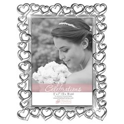 Silver Hearts Picture Frame in Silver