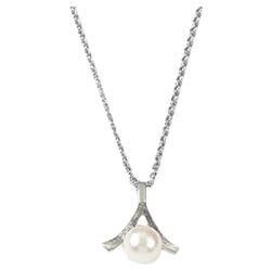 Single Pearl Necklace in Sterling Silver