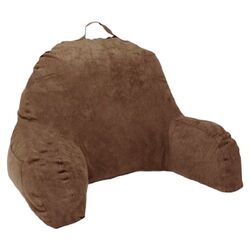 Microsuede Reading Bed Rest Pillow in Brown