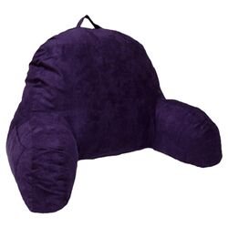 Microsuede Reading Bed Rest Pillow in Purple