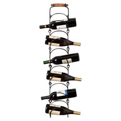 12 Bottle Wall Mount Wine Rack in Black