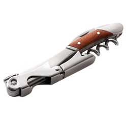 Corkscrew with Rosewood Accents in Stainless Steel